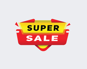 Super sale - banner modern speech design for business concept, vector illustration label, Design element white background.