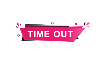 Time out - banner for advertising design flat style template. vector illustration.