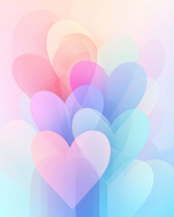 An artistic illustration of intertwined hearts and Cupids arrows against a pastel-colored background, capturing the essence of Valentines Day love,