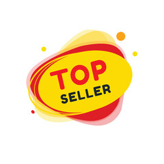 Top seller banner modern round bubble, vector illustration tag design. Announce design isolated white background.