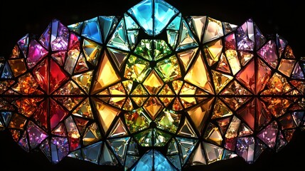 Fototapeta premium Vibrant jewel mosaic pattern with colorful gems.