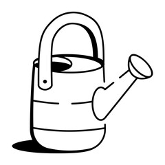 Watering can icon in drawing style 

