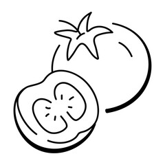 Tomato icon in hand drawn style 

