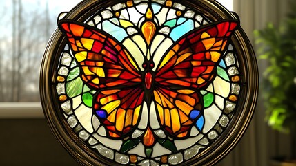 A Stained Glass Butterfly Window Hanging Decoration