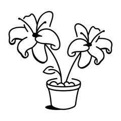 A hand drawn icon of lily pot 
