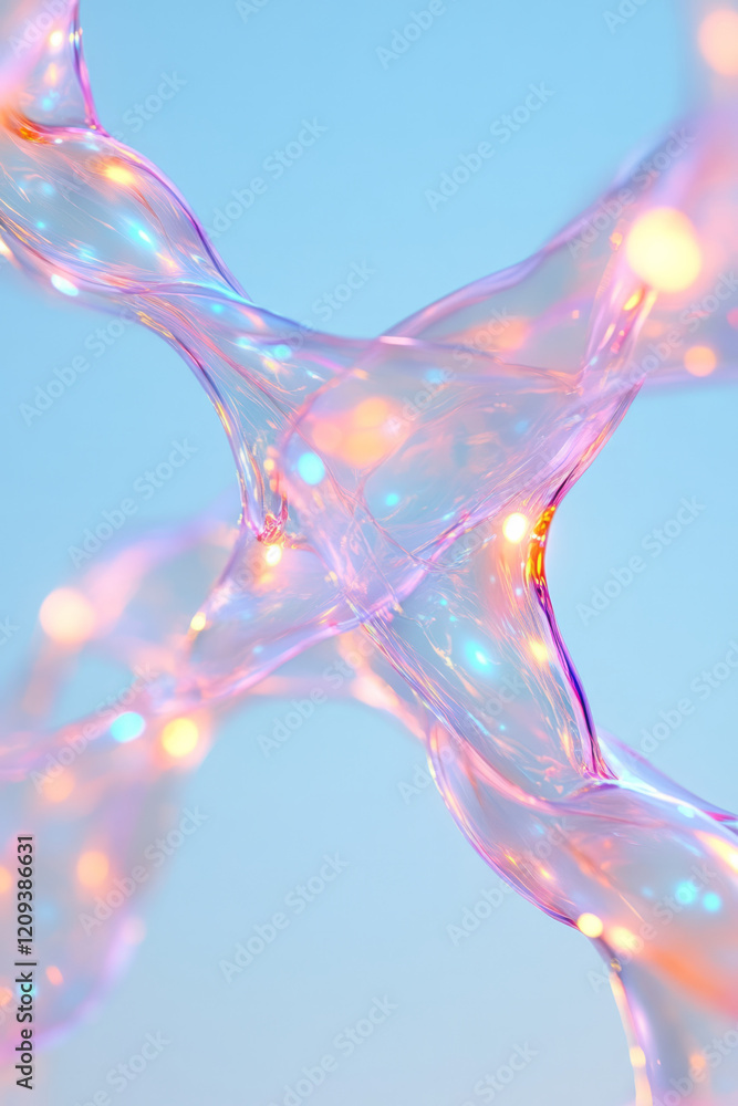 Poster a creative abstract glass matrix with complex interlocking patterns and luminous accents, highlighti