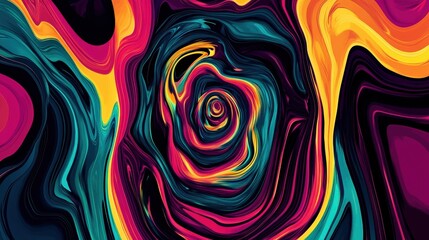 Waves formed by blending colorful pigments, abstract images