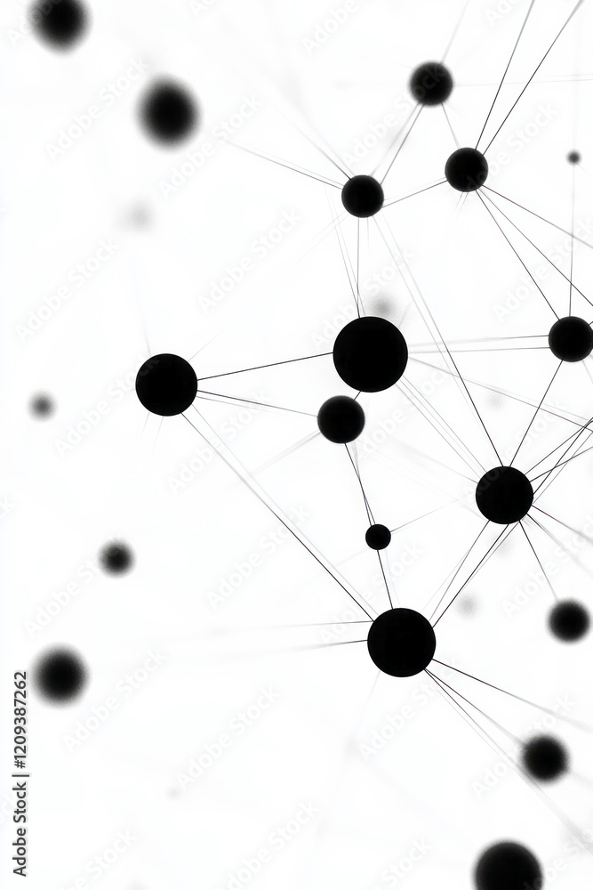 Poster a minimalist 3d geometric network structure featuring sharp angles and black nodes illuminated by so