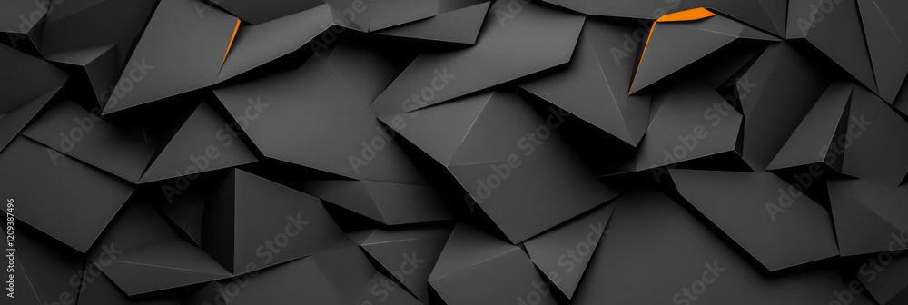 Poster an abstract geometric pattern featuring black triangular nodes interconnected with sleek lines, crea
