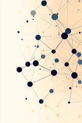 A modern abstract network with black nodes and intricate geometric lines forming a complex, layered structure on a subtle gradient background,