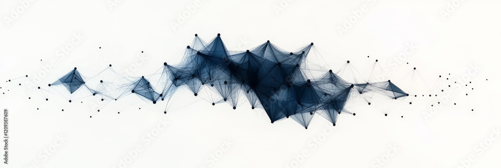 Aufkleber an artistic abstract network with black diamond-shaped nodes and flowing geometric lines, creating a