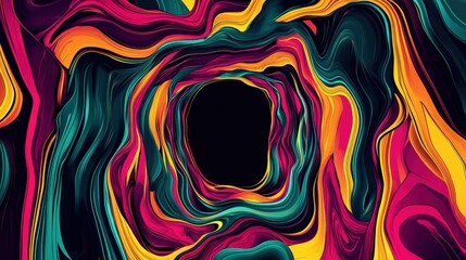 Waves formed by blending colorful pigments, abstract images