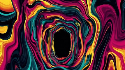 Waves formed by blending colorful pigments, abstract images