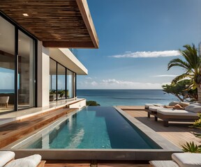 Fototapeta premium Luxurious modern home on nature background