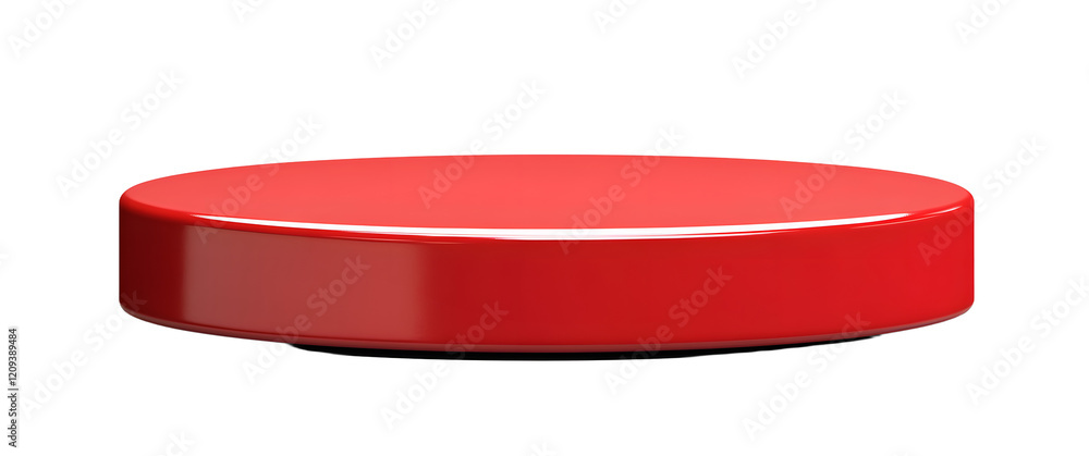 Poster png red podium isolated on transparent 3d background with empty product display pedestal platform st