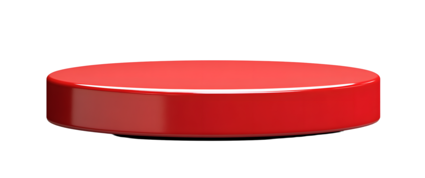 PNG red podium isolated on transparent 3d background with empty product display pedestal platform stage. - Powered by Adobe