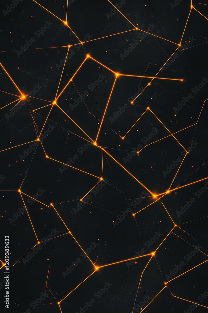 Aufkleber an elegant abstract design featuring a complex geometric network with bright yellow lines seamlessly