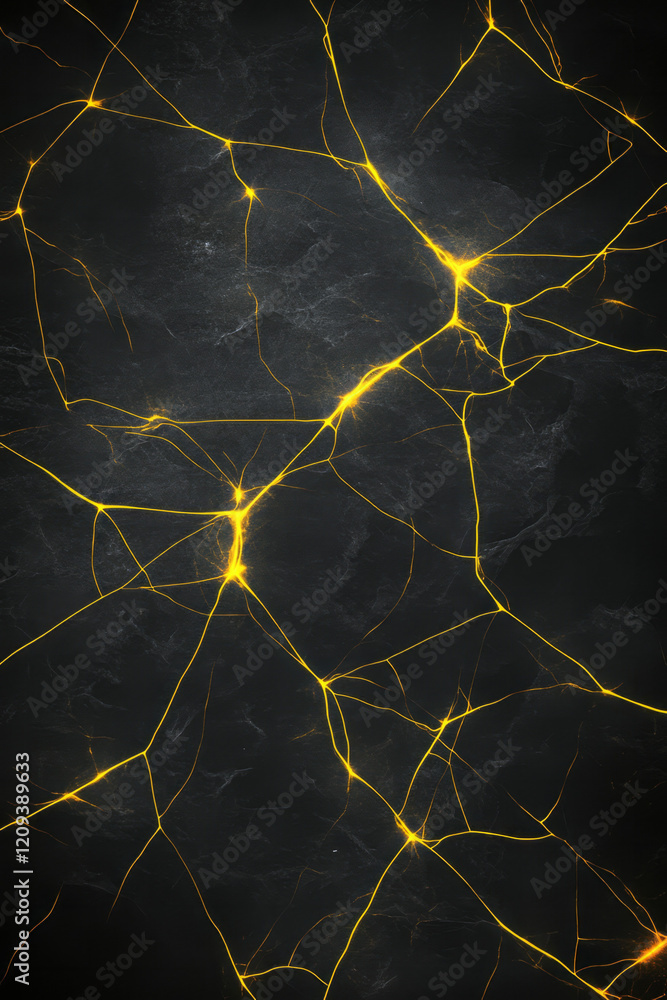 Poster an elegant abstract design featuring a complex geometric network with bright yellow lines seamlessly