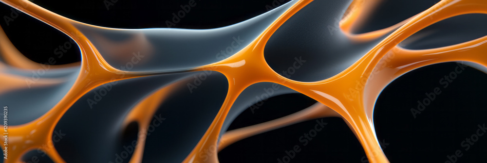 Poster a futuristic abstract composition of a geometric network with luminous yellow lines and intricate co