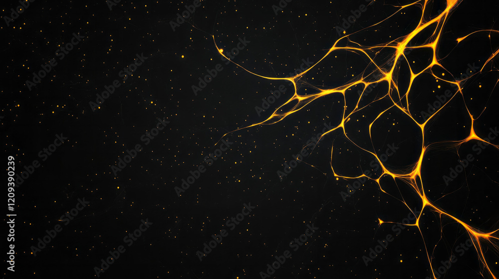 Aufkleber a minimalist abstract geometric network with bright yellow lines branching out from central points o