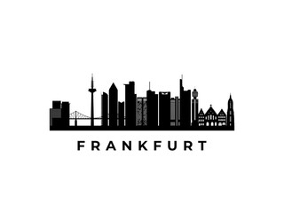 Naklejka premium Vector Frankfurt skyline. Travel Frankfurt famous landmarks. Business and tourism concept for presentation, banner, web site.