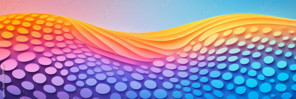 Aufkleber a captivating wave pattern of purple dots with bright neon accents, creating a sense of fluidity and