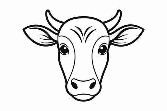 recommend clip art: Cow head outline vector illustration. Cow head farm animal isolated black silhouette vector design
                    
                    