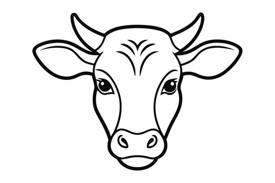 recommend clip art: Cow head outline vector illustration. Cow head farm animal isolated black silhouette vector design
                    
                    