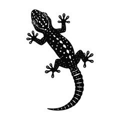 Naklejka premium Black and white Gecko vector clipart.