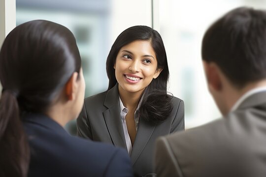Nepalese woman interview meeting person
