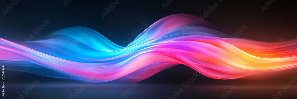Aufkleber a striking abstract design with intertwined red and blue light beams radiating outward, creating a s