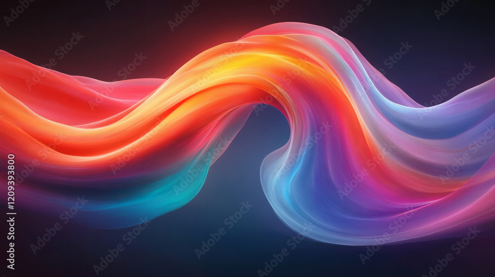 Aufkleber a futuristic abstract artwork showcasing red and blue radiating light patterns with glowing effects 