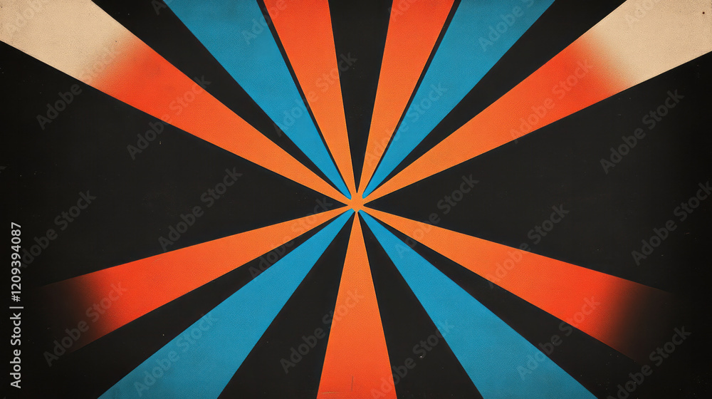 Aufkleber a vibrant abstract design featuring sharp red and blue radiating lines on a black background, emphas