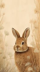 Wallpaper brown rabbit painting animal mammal