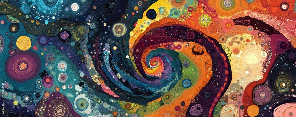 Aufkleber a swirl of vibrant colors blending together, creating a mesmerizing pattern.