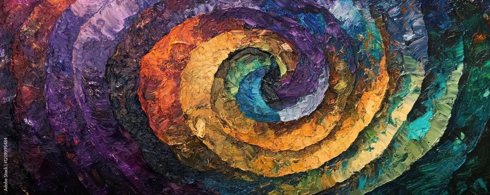 Poster a swirl of vibrant colors blending together, creating a mesmerizing pattern.