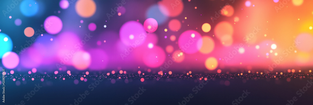 Fototapete an elegant abstract scene with a burst of vibrant light particles in rainbow colors radiating from a