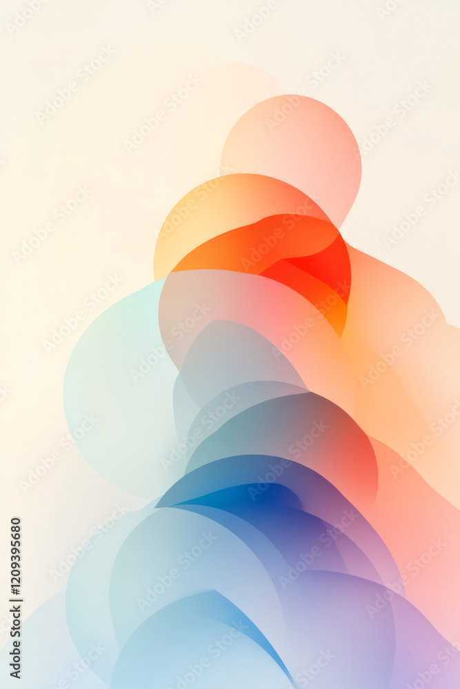 Fototapete An abstract digital design with colorful pixelated circles blending into radiant neon gradients, enhancing visual depth and complexity,