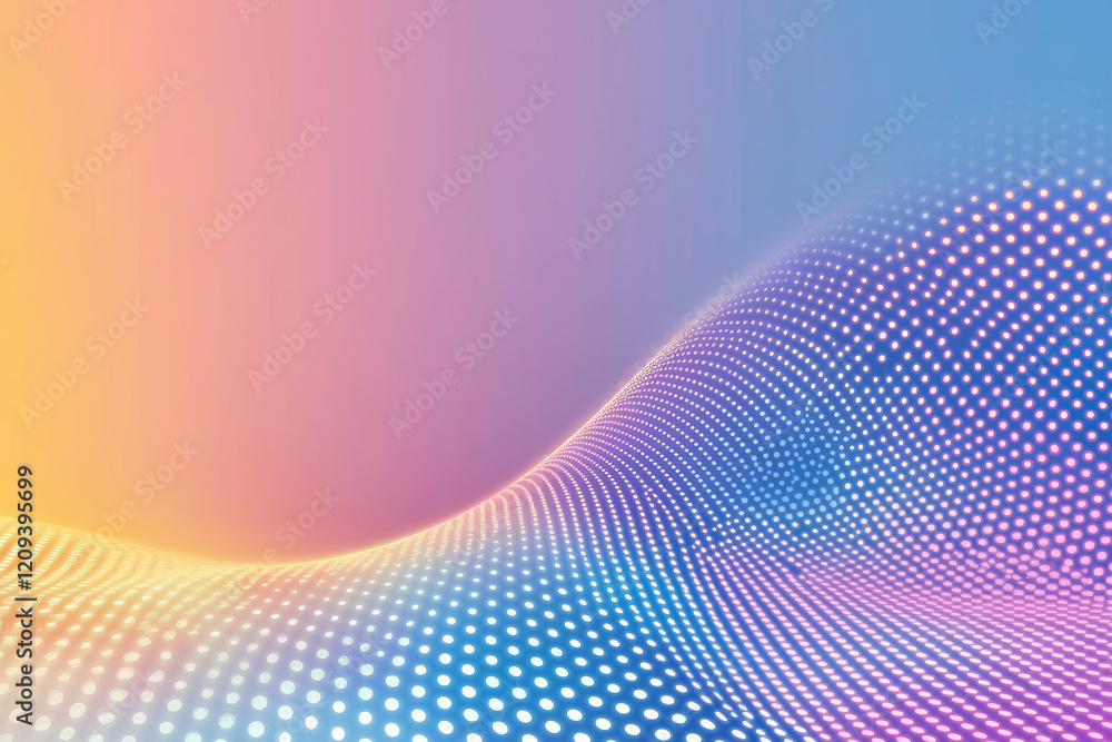 Poster a vibrant digital pixel pattern featuring radiant circular gradients in neon blue and pink tones, cr