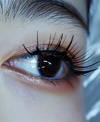 close up of a female eye