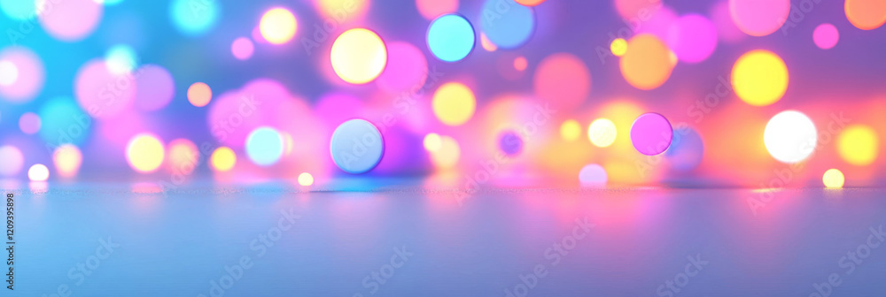 Poster a captivating digital pixel pattern of interconnected colorful circles with radiant neon gradients, 