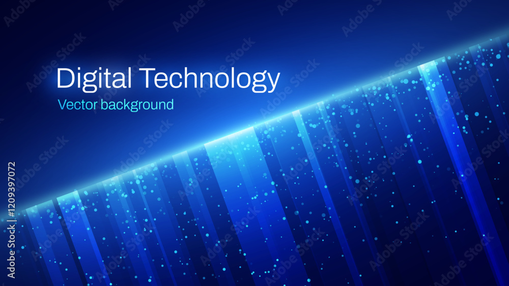 Aufkleber Big Data Futuristic Glow Lines. Hi Tech Technology Light Line Design. Datum Digital Background. Innovation Data System Cyber Space. Modern AI Tech Vector Illustration.
