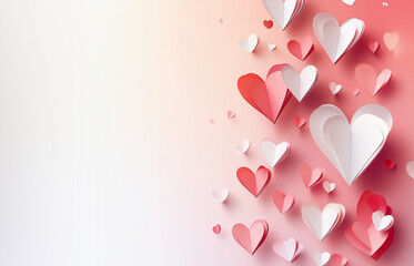 Paper elements in shape of heart. Happy Valentine's Day  greeting card design