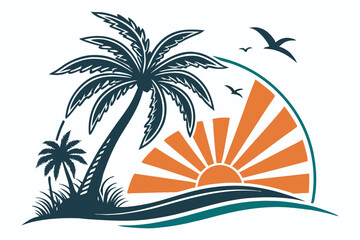Logo Design Sunshine, Palms & Paradise C.eps