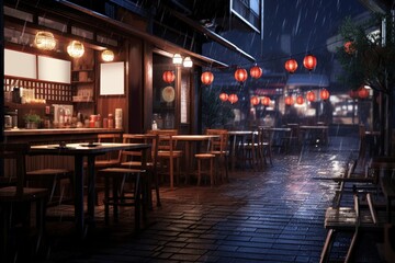 Restaurant street chair night