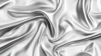 Silver Satin Fabric Draped Texture, Soft, Smooth, Shiny, Abstract Background