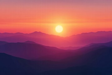 Obraz premium Sunrise Over the Mountains - A Breathtaking View