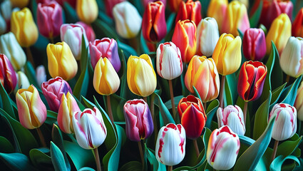 Obraz premium multi-colored tulips 