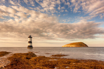 Fototapeta premium Penmon Point lighthouse and Puffin Island