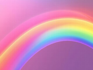 Pastel Rainbow Arc on Pink Background